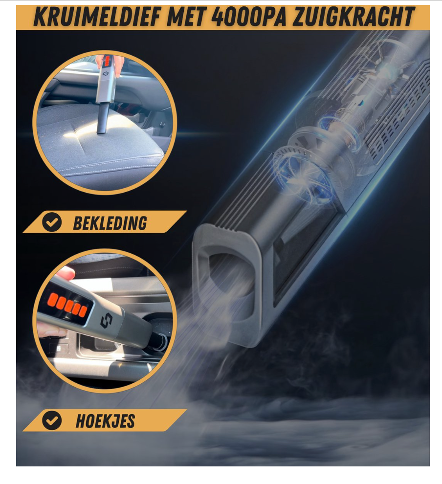 Draagbare 4-in-1 Luchtcompressor & Autostofzuiger Draadloos