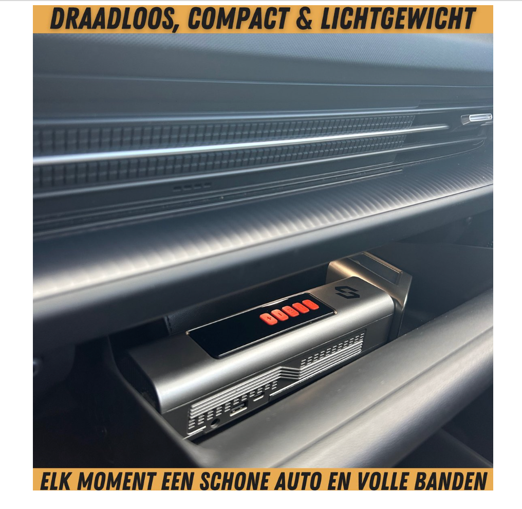Draagbare 4-in-1 Luchtcompressor & Autostofzuiger Draadloos