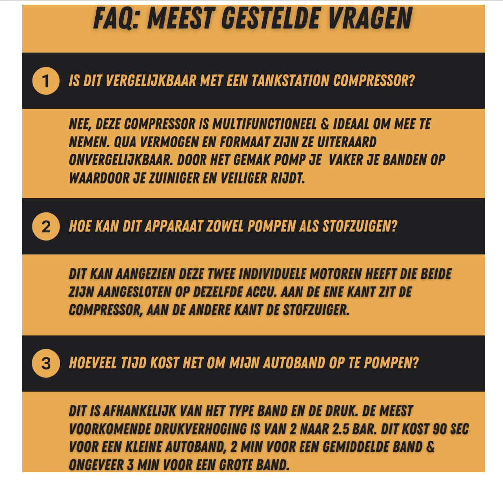 Draagbare 4-in-1 Luchtcompressor & Autostofzuiger Draadloos