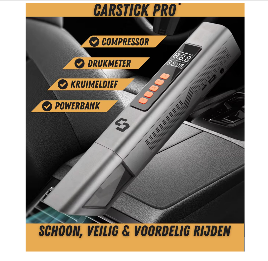 Draagbare 4-in-1 Luchtcompressor & Autostofzuiger Draadloos